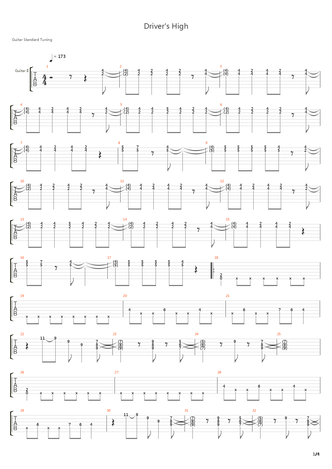 Driver's High吉他谱