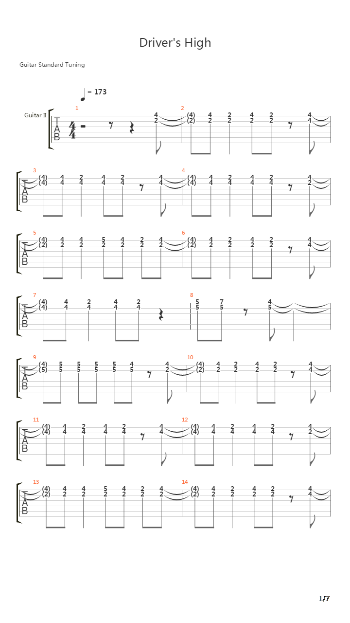 Driver's High吉他谱