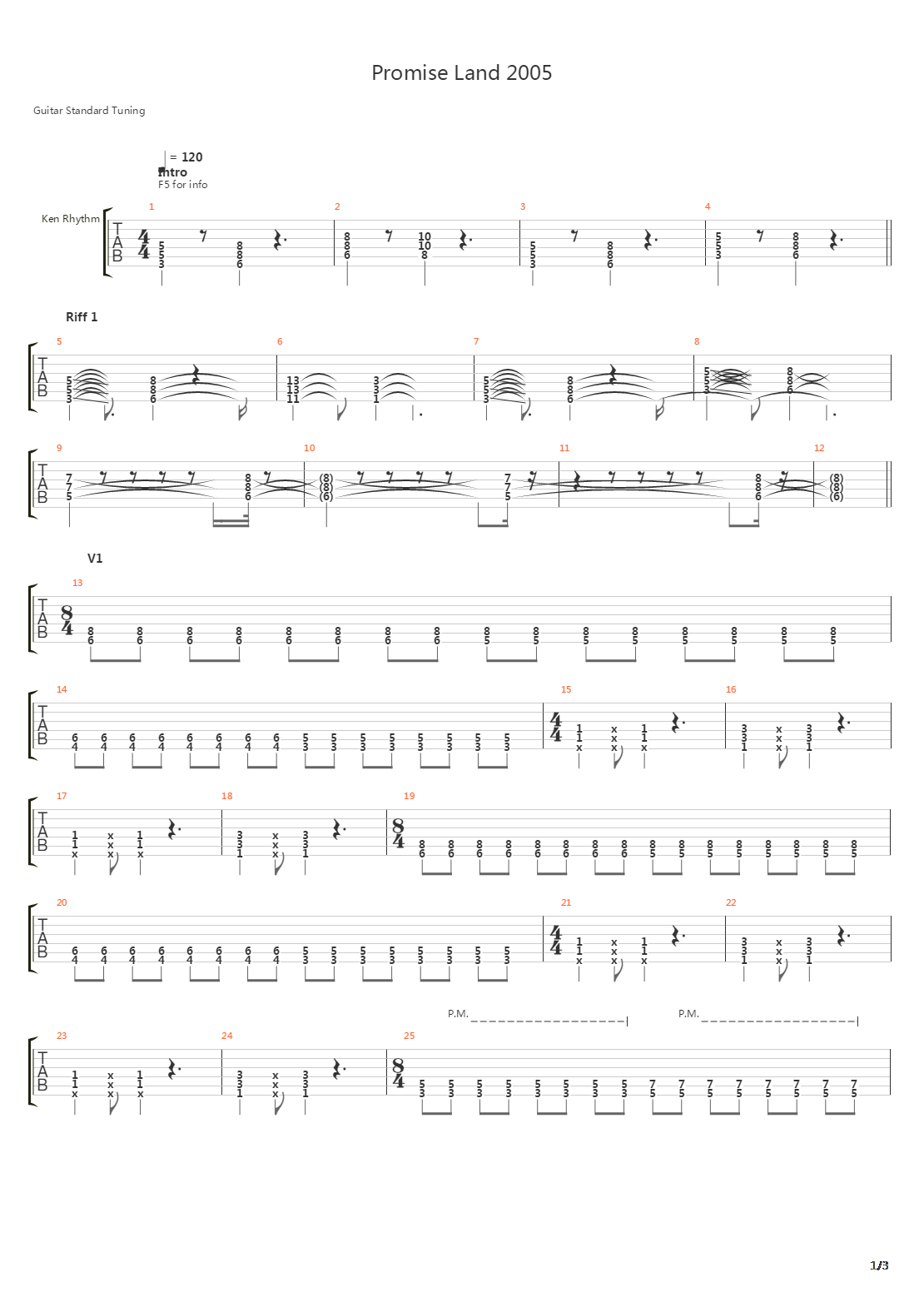 Promised Land (2005)吉他谱