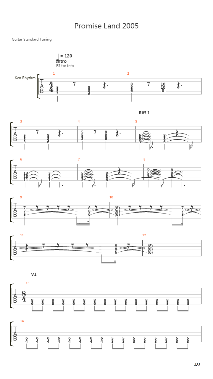 Promised Land (2005)吉他谱