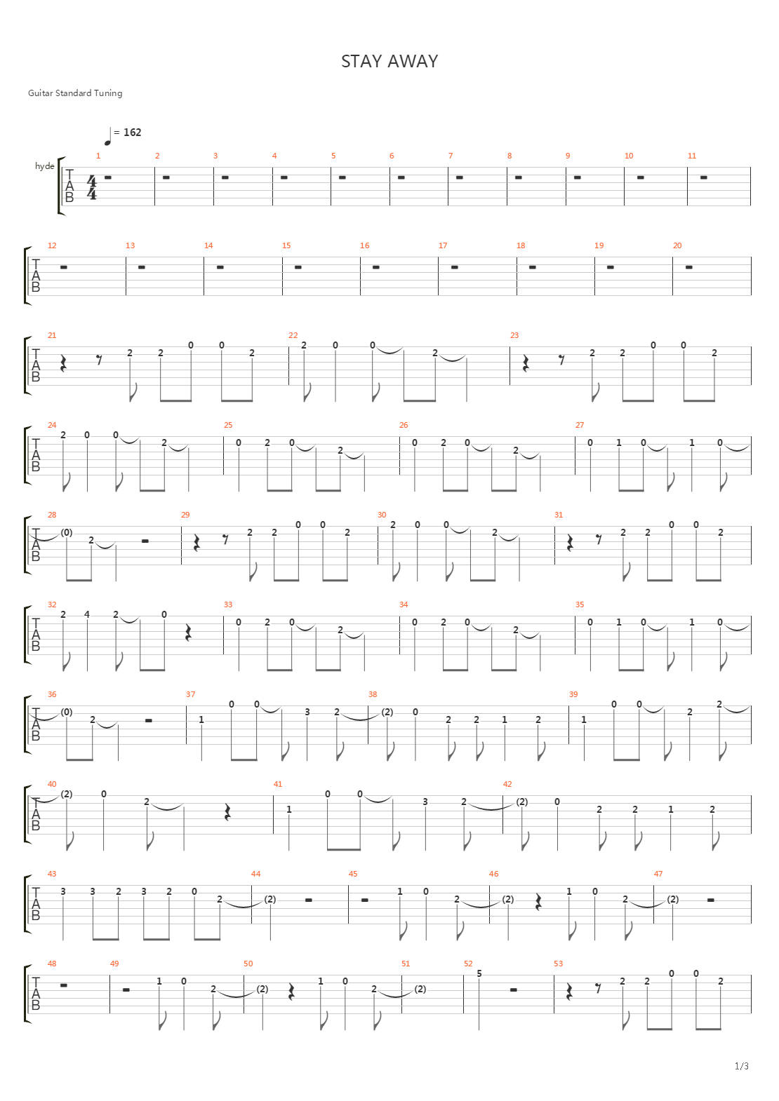 Stay Away吉他谱