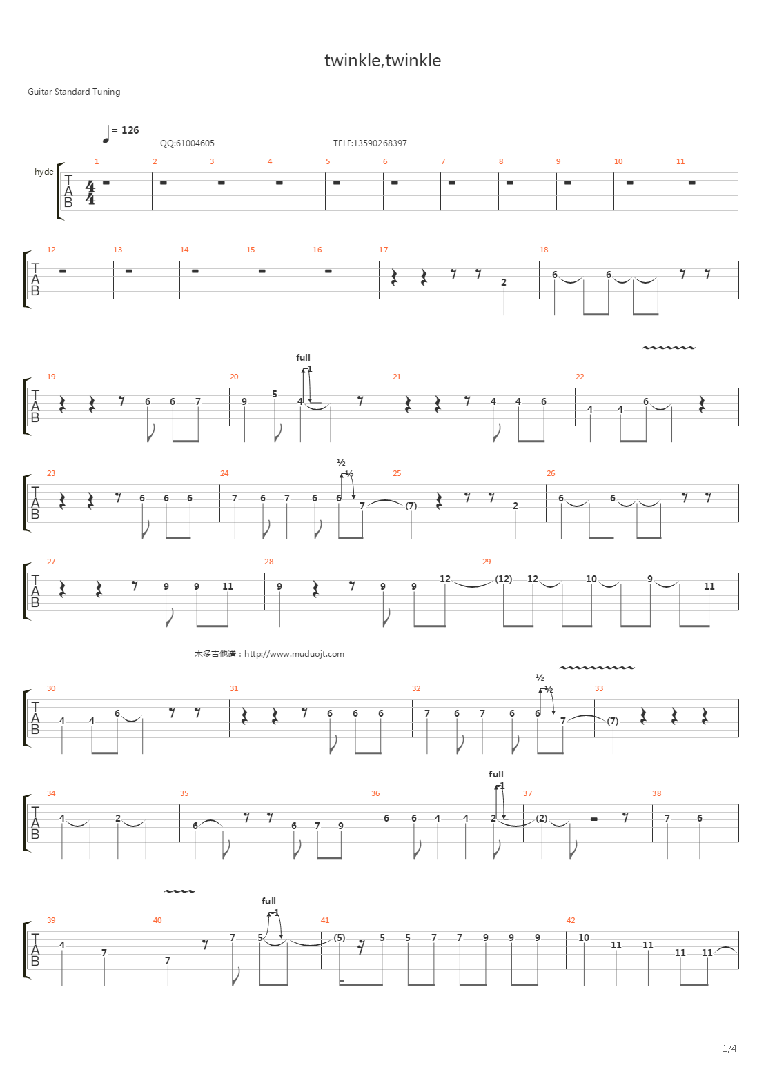 Twinkle Twinkle吉他谱
