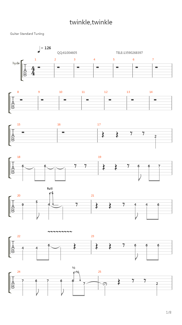 Twinkle Twinkle吉他谱