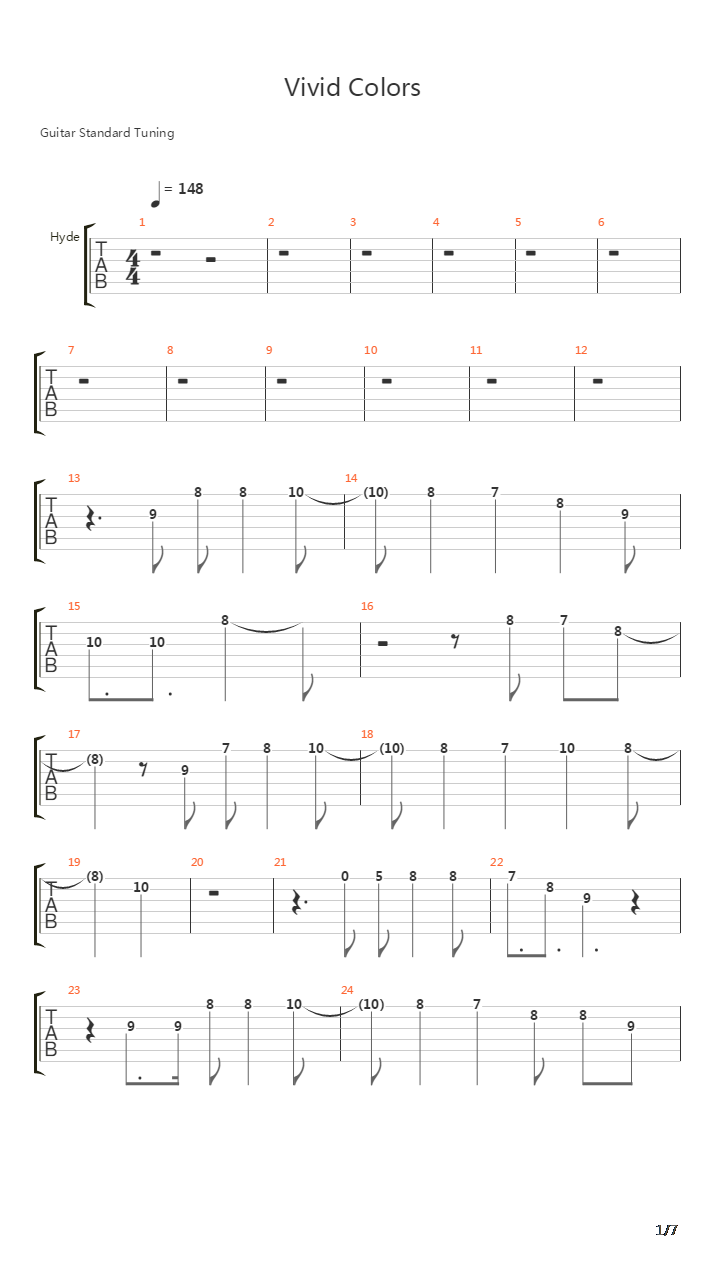 Vivid Colors吉他谱
