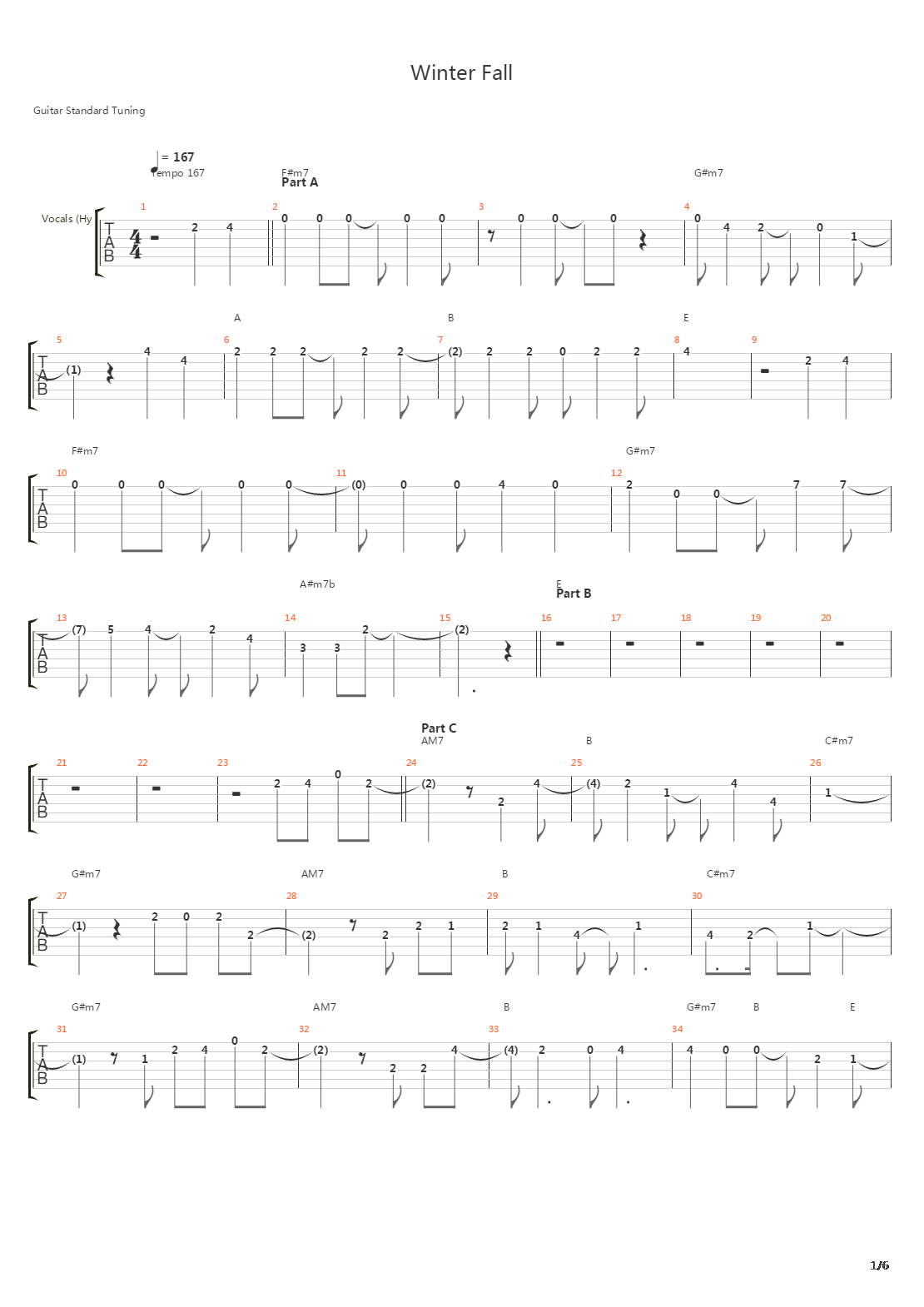 Winter Fall吉他谱