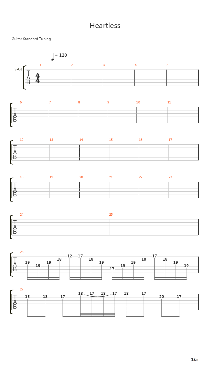 Heartless吉他谱