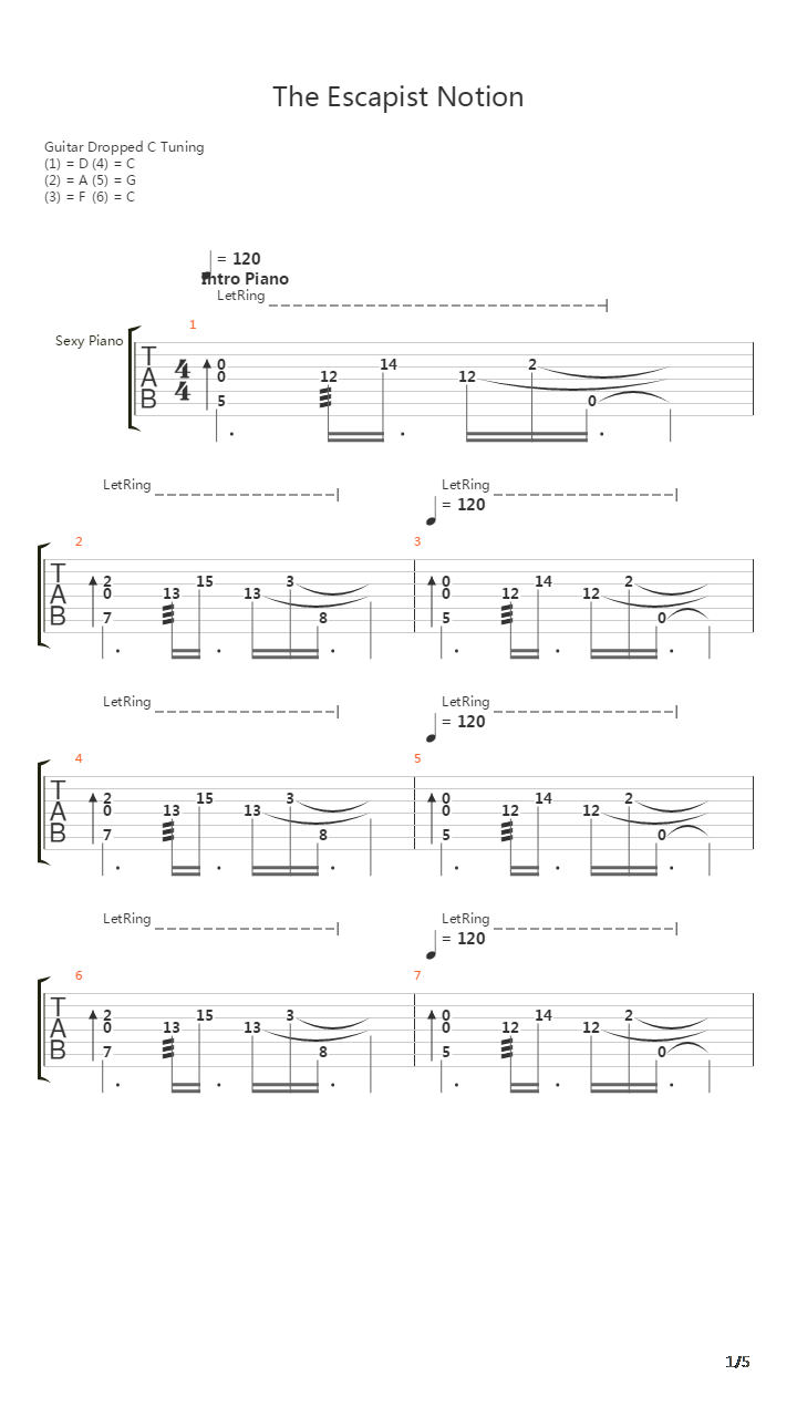 The Escapist Notion吉他谱
