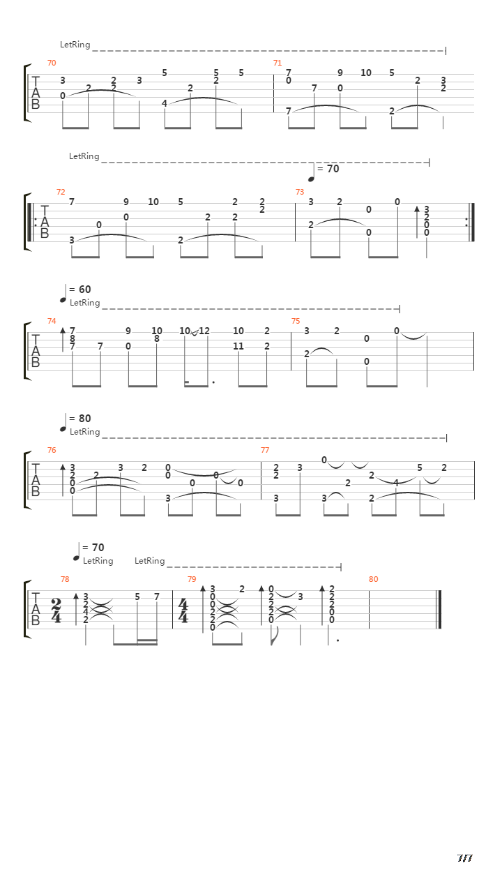 知足(独奏再改泛音)吉他谱