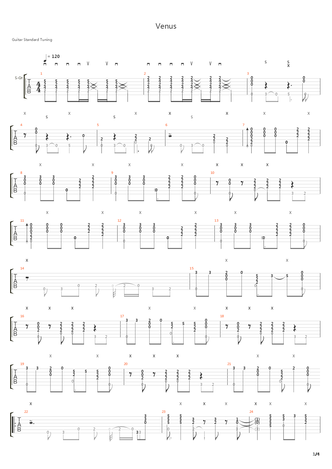 Venus吉他谱