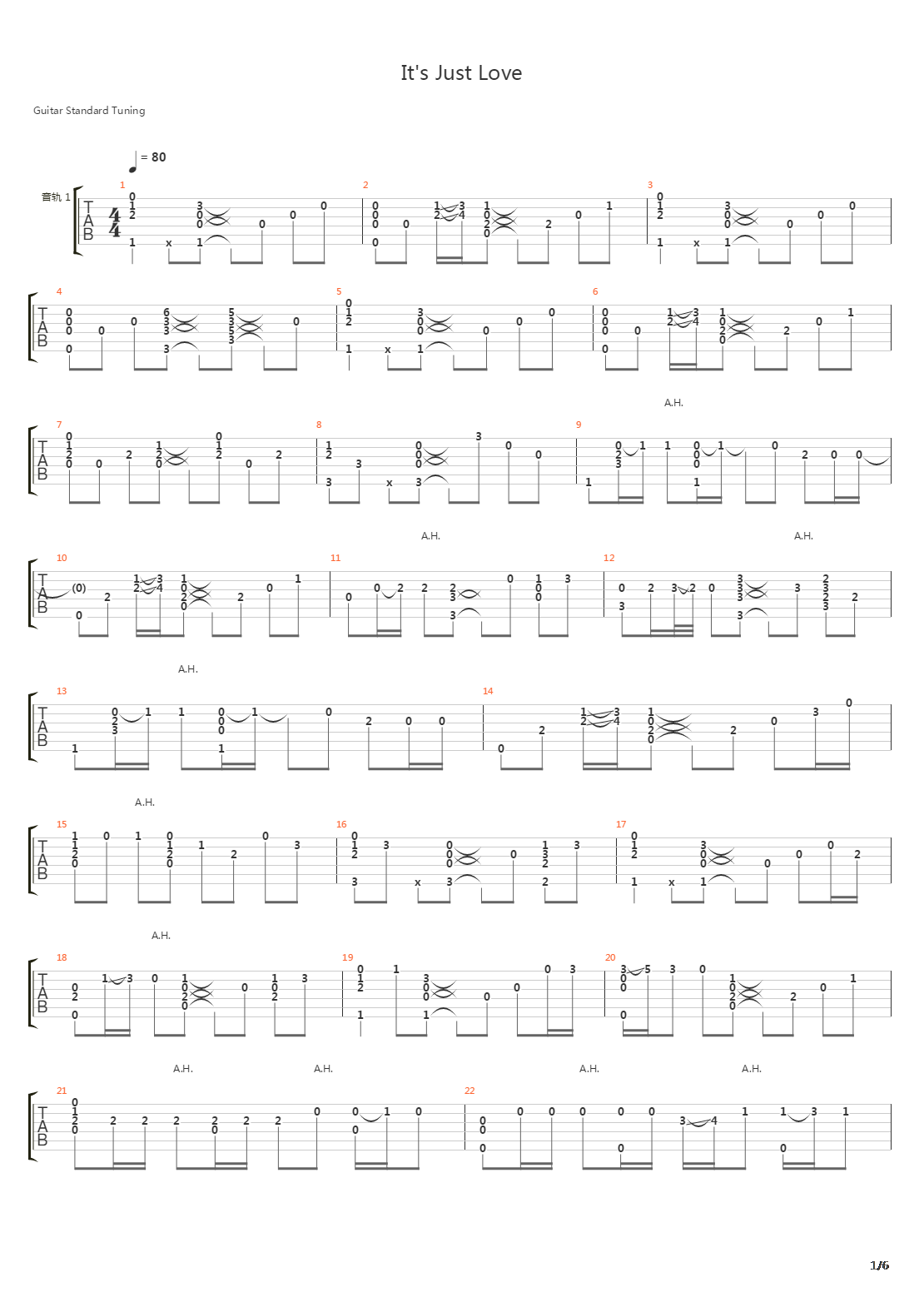 It's Just Love(“蜜丝佛陀”化妆品广告曲)吉他谱