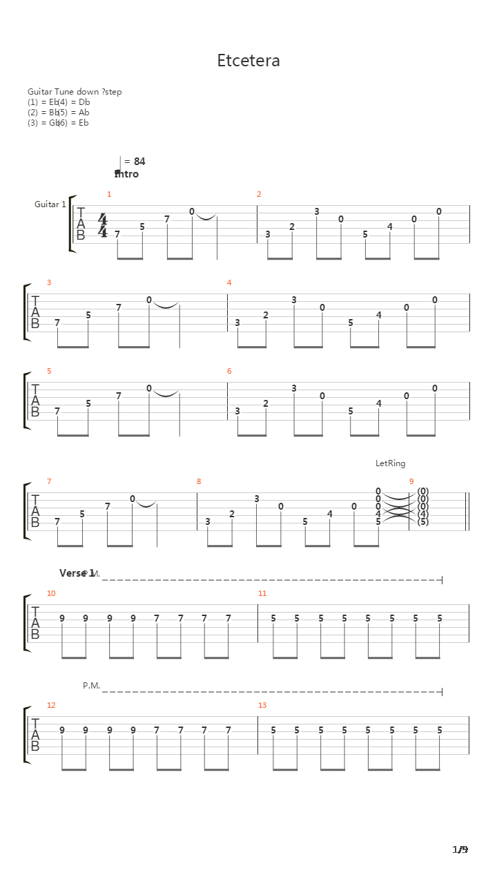 Et Cetera吉他谱