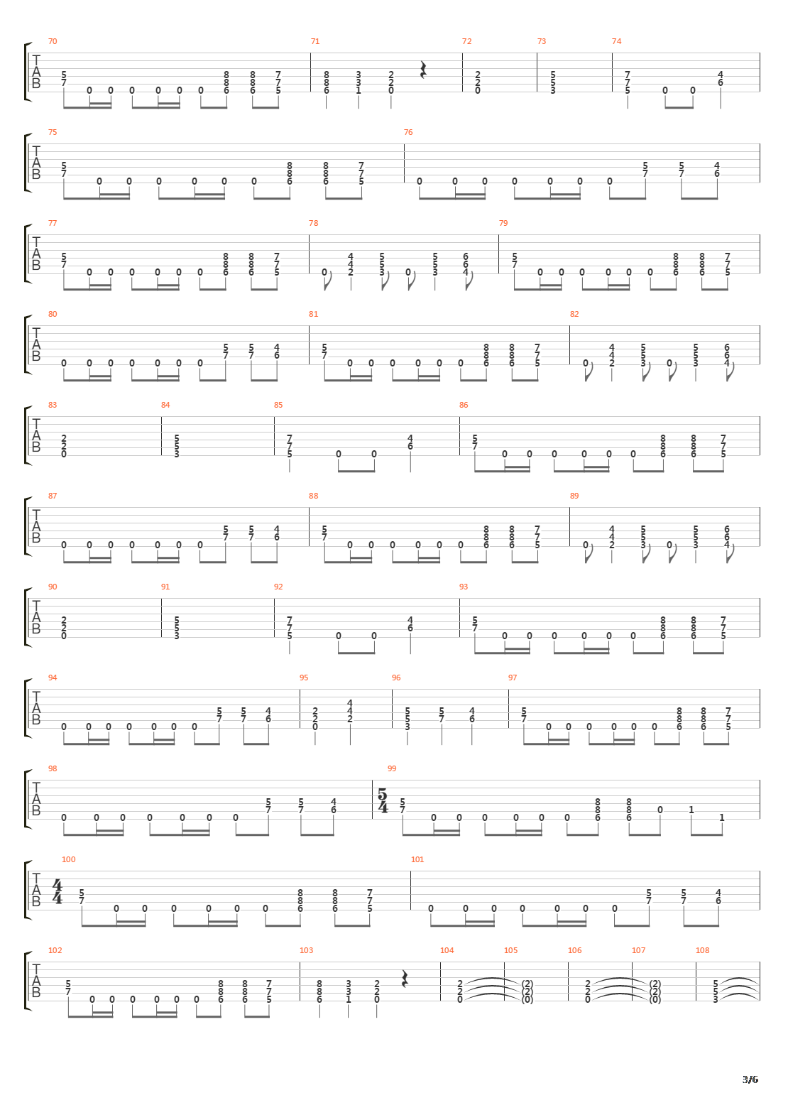 Battery吉他谱