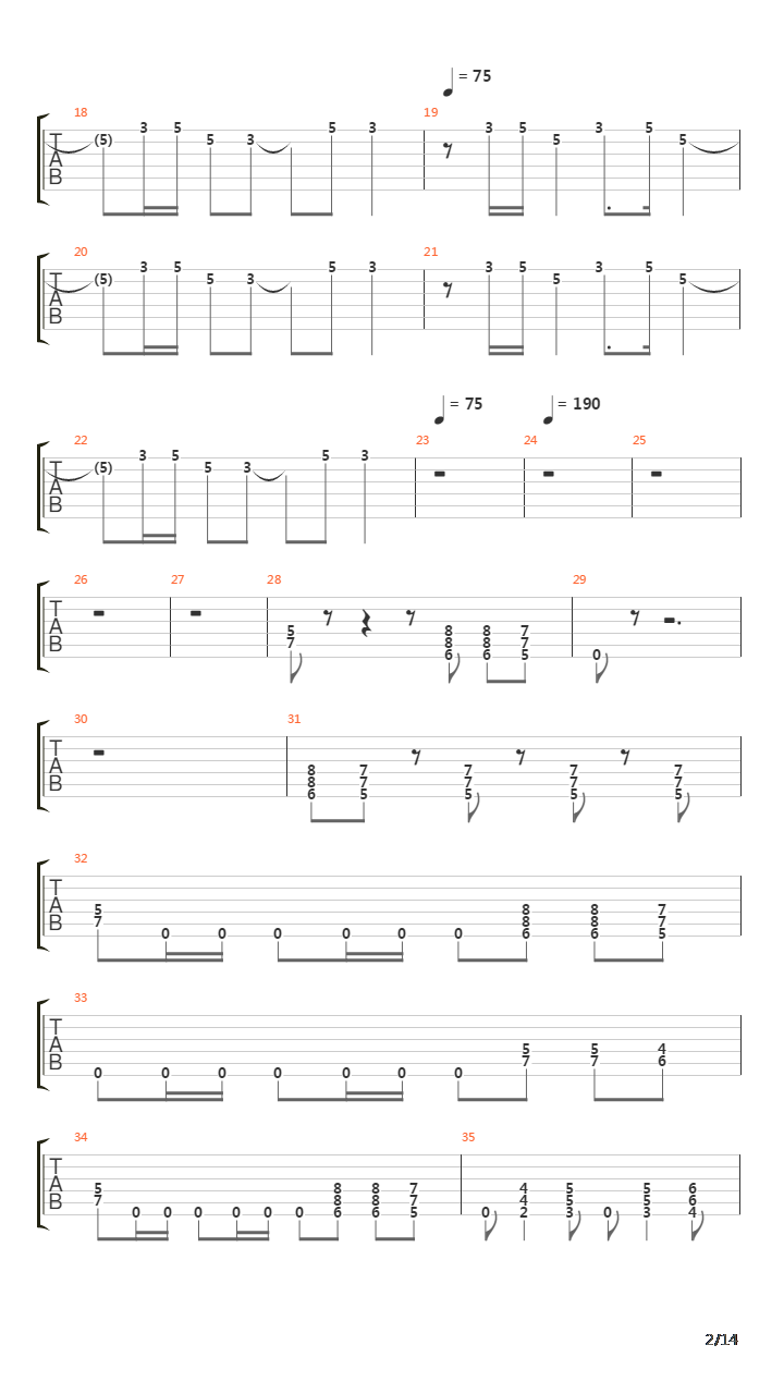 Battery吉他谱