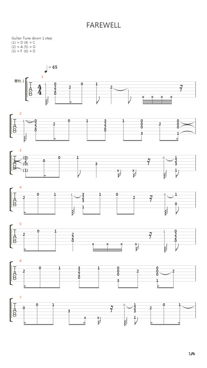 Farewell吉他谱