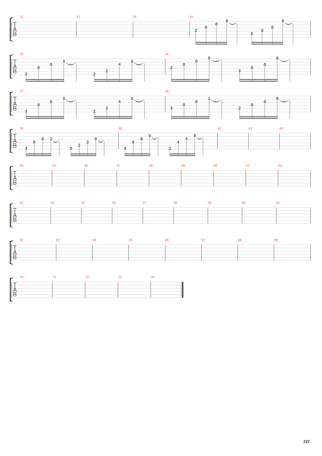 逍遥行(不带鼓,贝斯根音)吉他谱