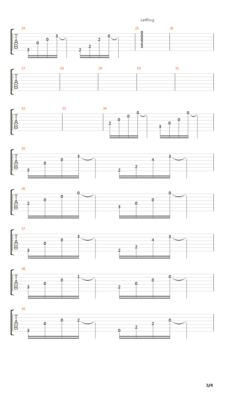 逍遥行(不带鼓,贝斯根音)吉他谱