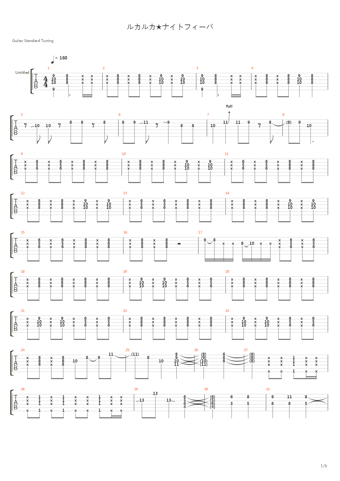 巡音ルカ - ルカルカ★ナイトフィーバー吉他谱