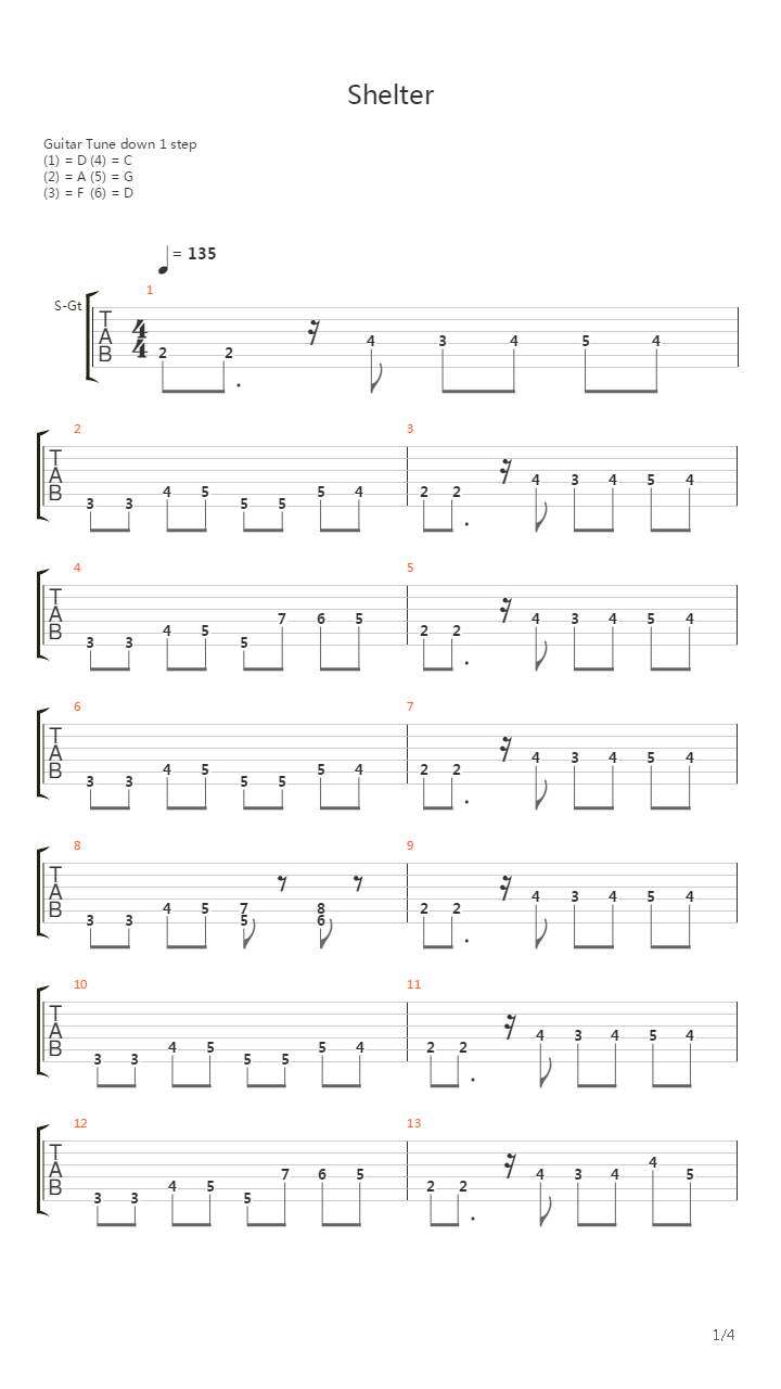 Shelter吉他谱