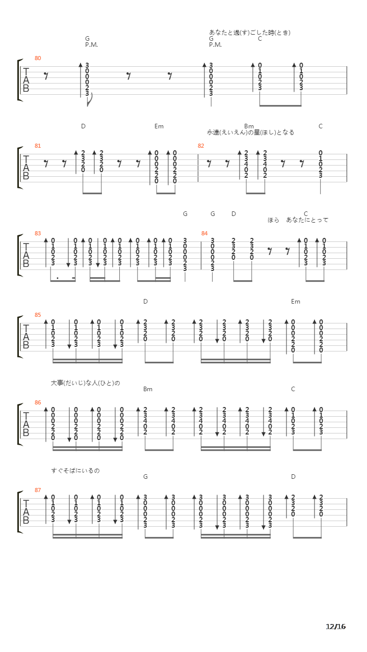 小さな恋のうた吉他谱