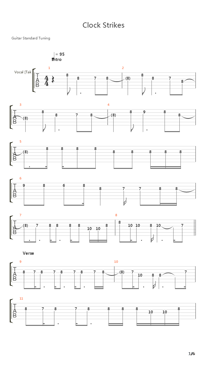 Clock Strikes吉他谱