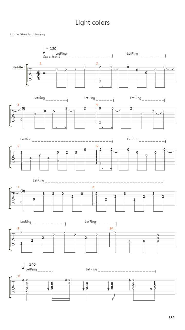 智代After - Light Colors修正版吉他谱
