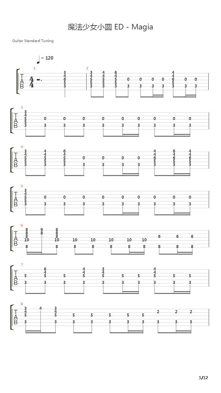 魔法少女小圆 ED - Magia吉他谱