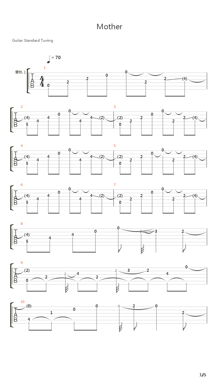 Mother吉他谱