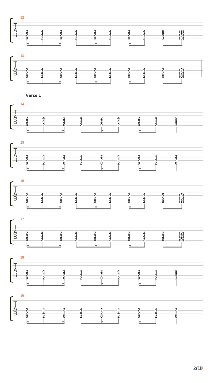 死囚乐园 OP -  One Reason吉他谱