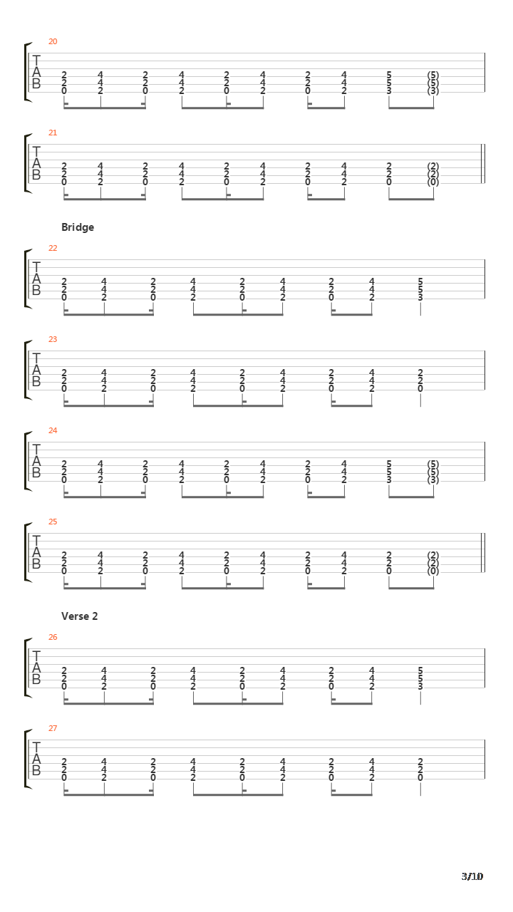 死囚乐园 OP -  One Reason吉他谱