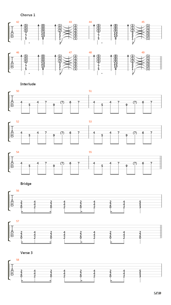 死囚乐园 OP -  One Reason吉他谱