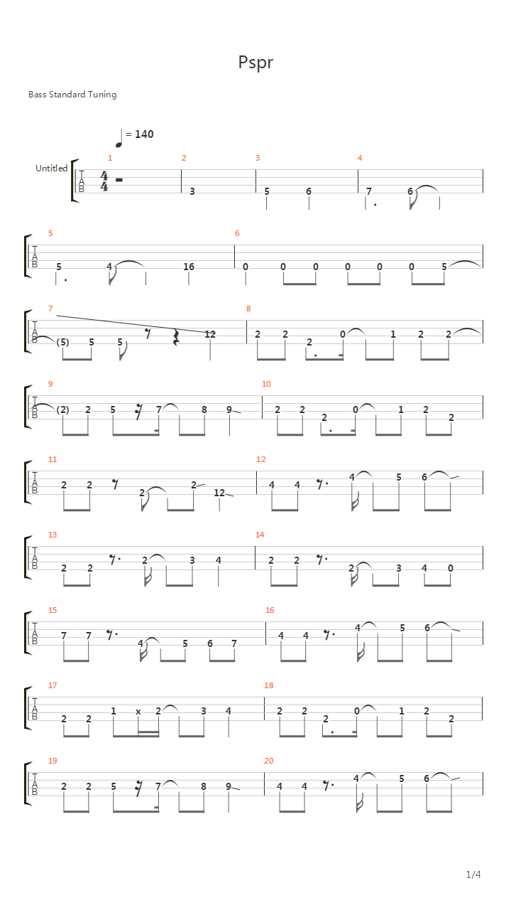 Pspr吉他谱