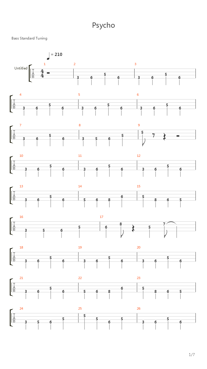 Psycho吉他谱