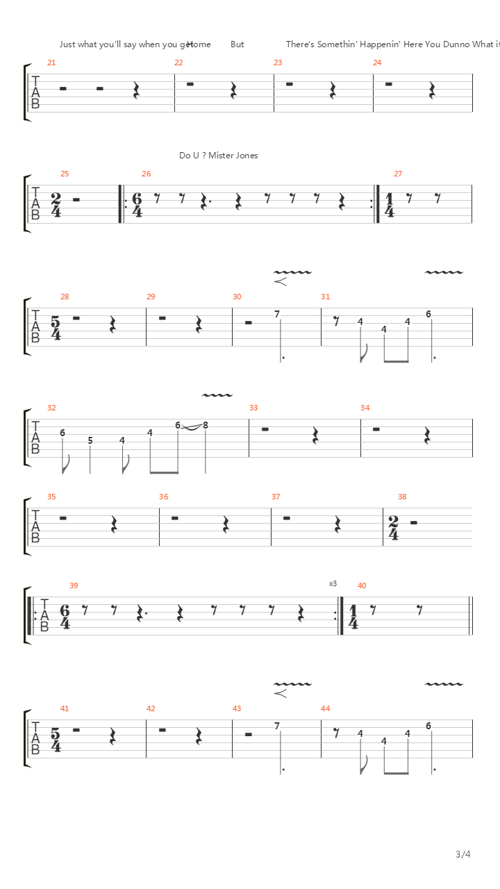 Ballad Of A Thin Man吉他谱