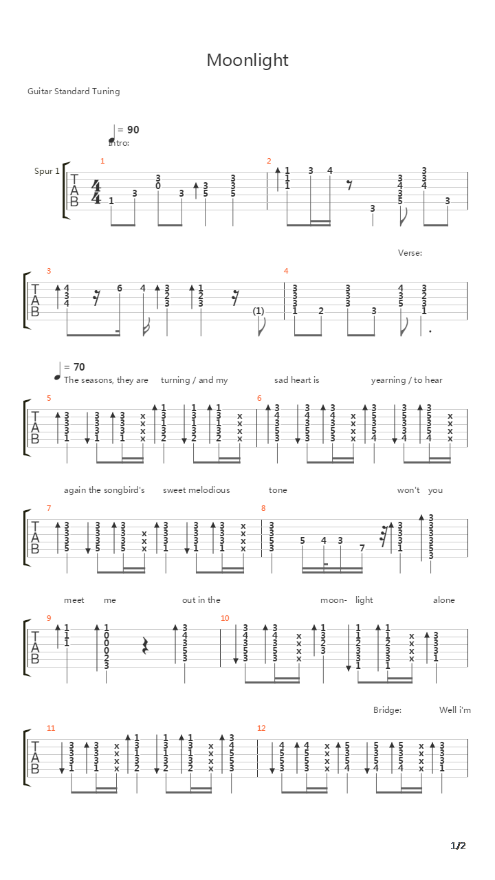 Moonlight吉他谱
