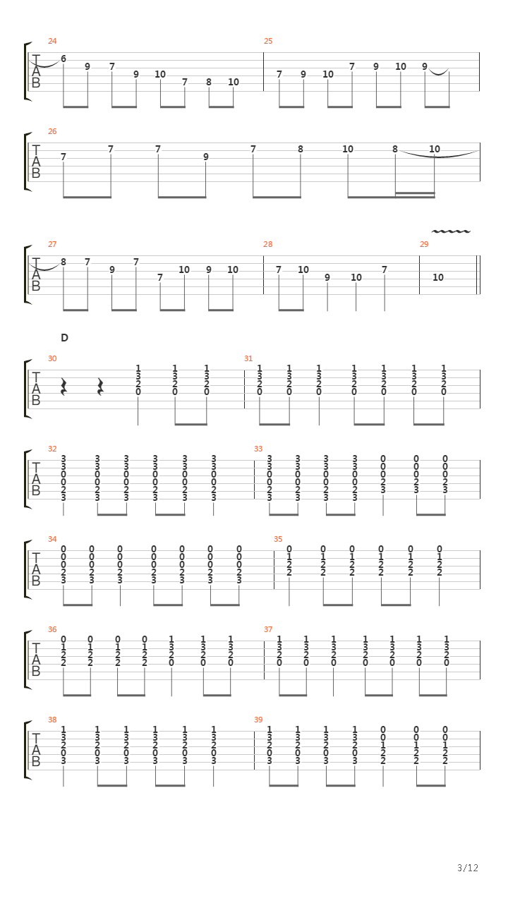 Notes For Flora吉他谱