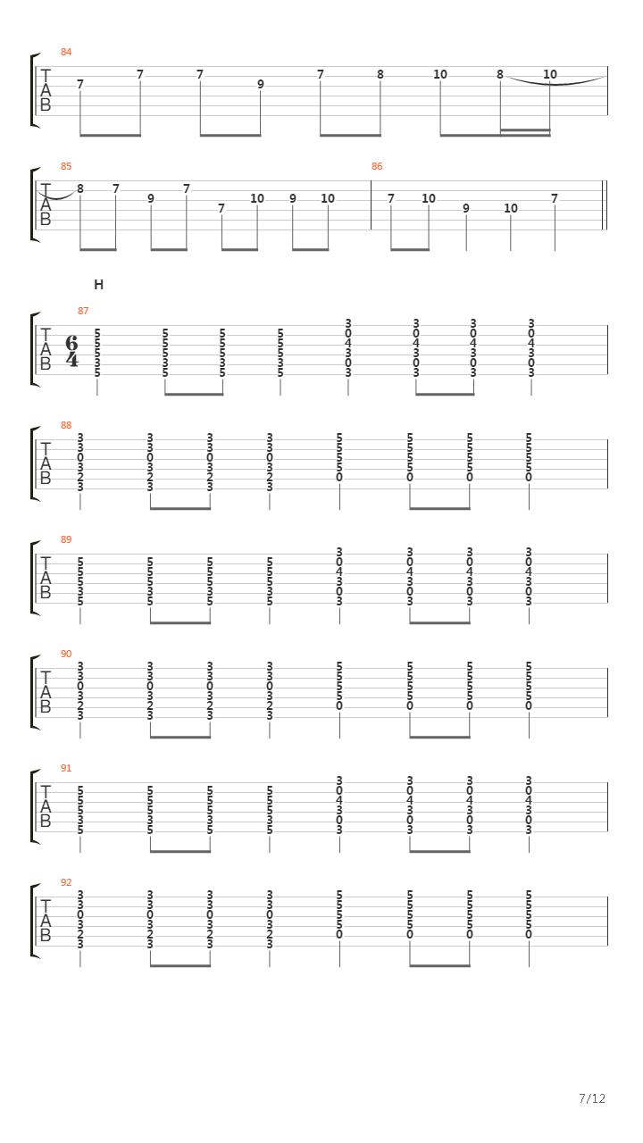 Notes For Flora吉他谱