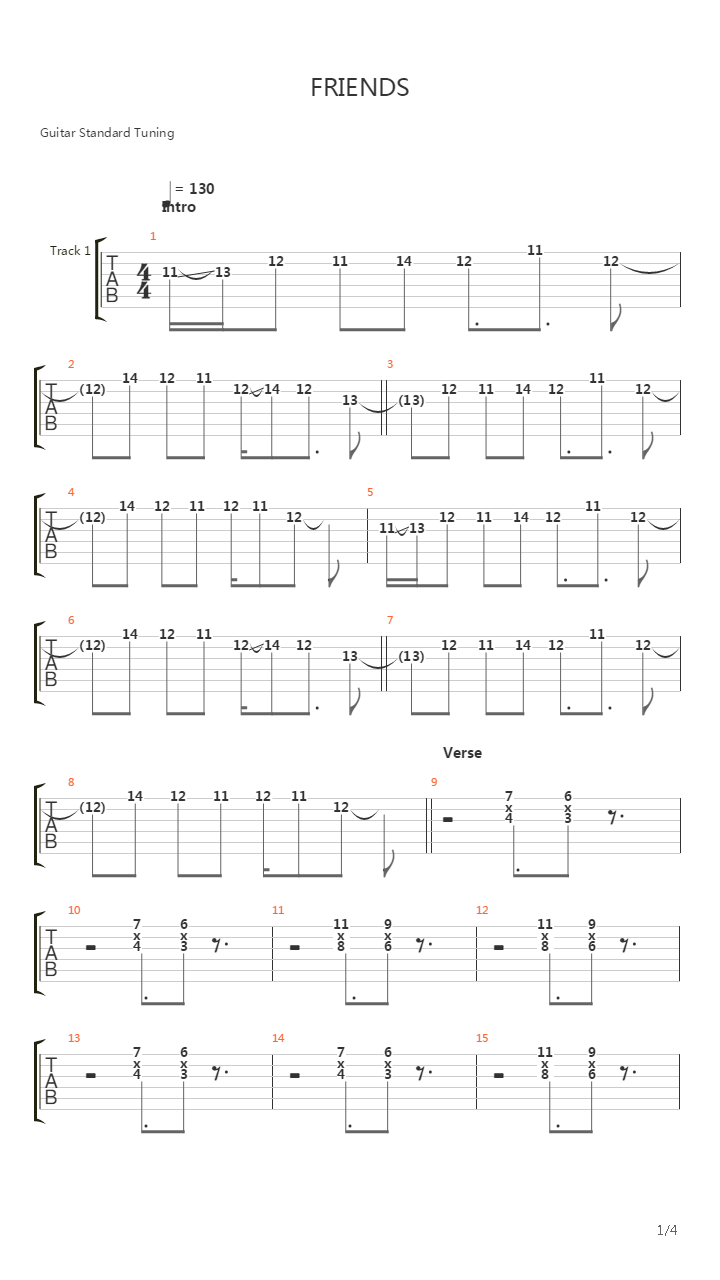 Friends吉他谱