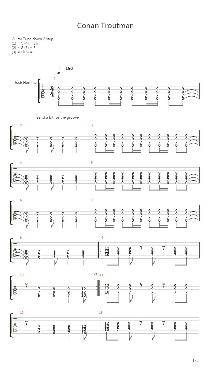 Conan Troutman吉他谱