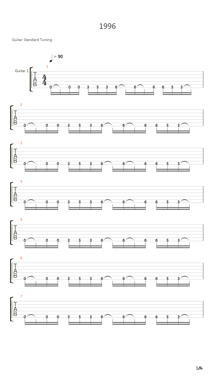 1996吉他谱