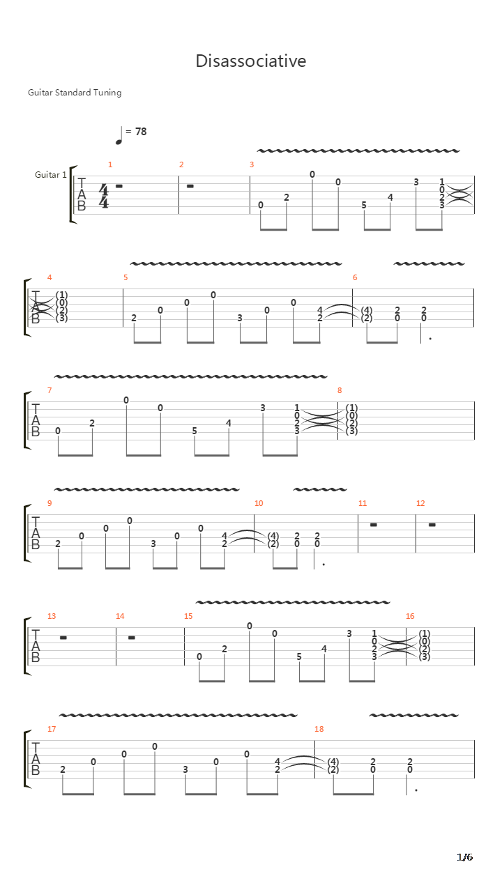 Disassociative吉他谱