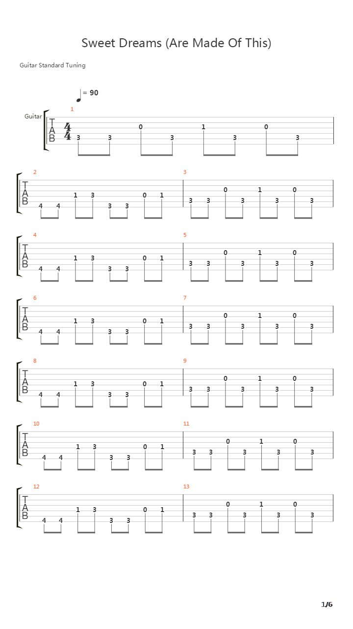Sweet Dreams吉他谱