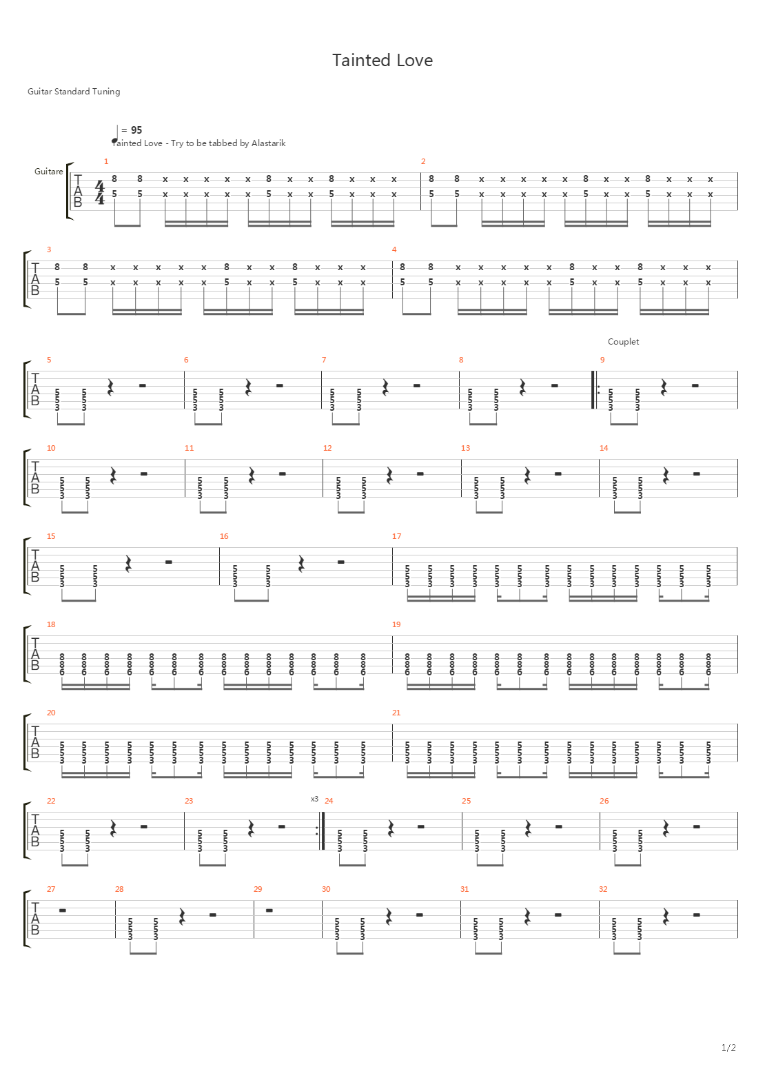 Tainted Love吉他谱
