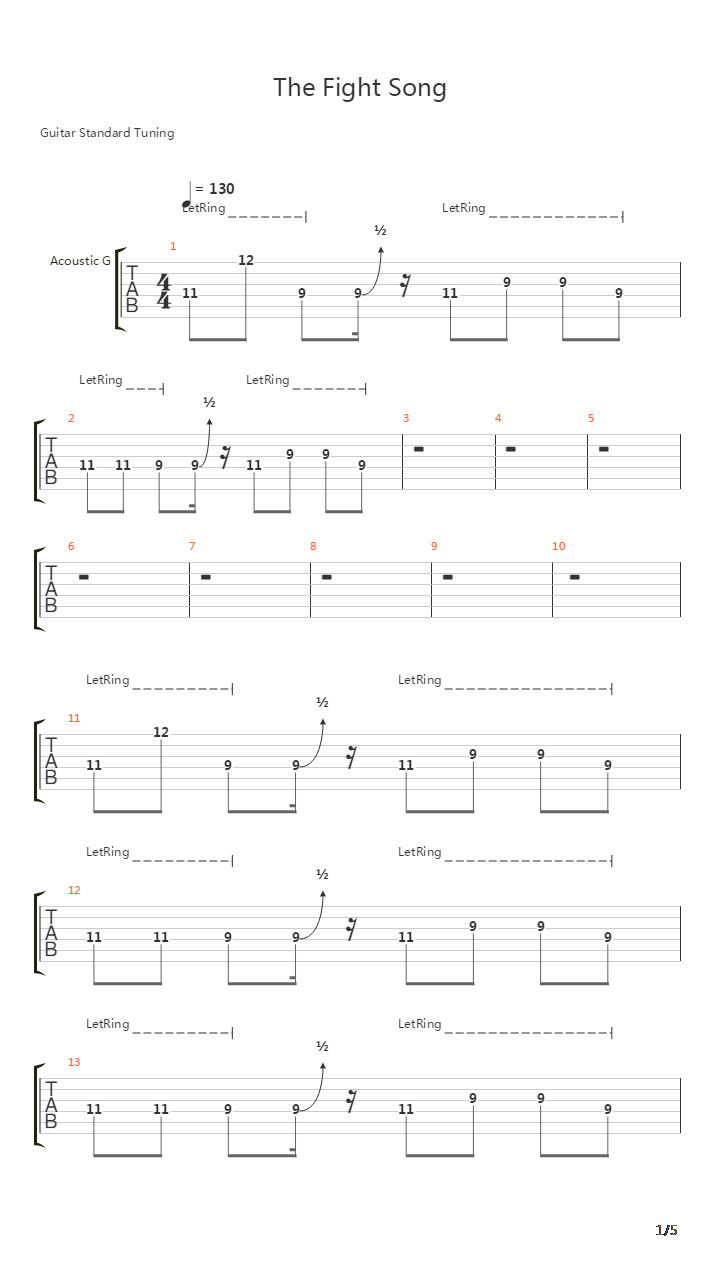 The Fight Song吉他谱
