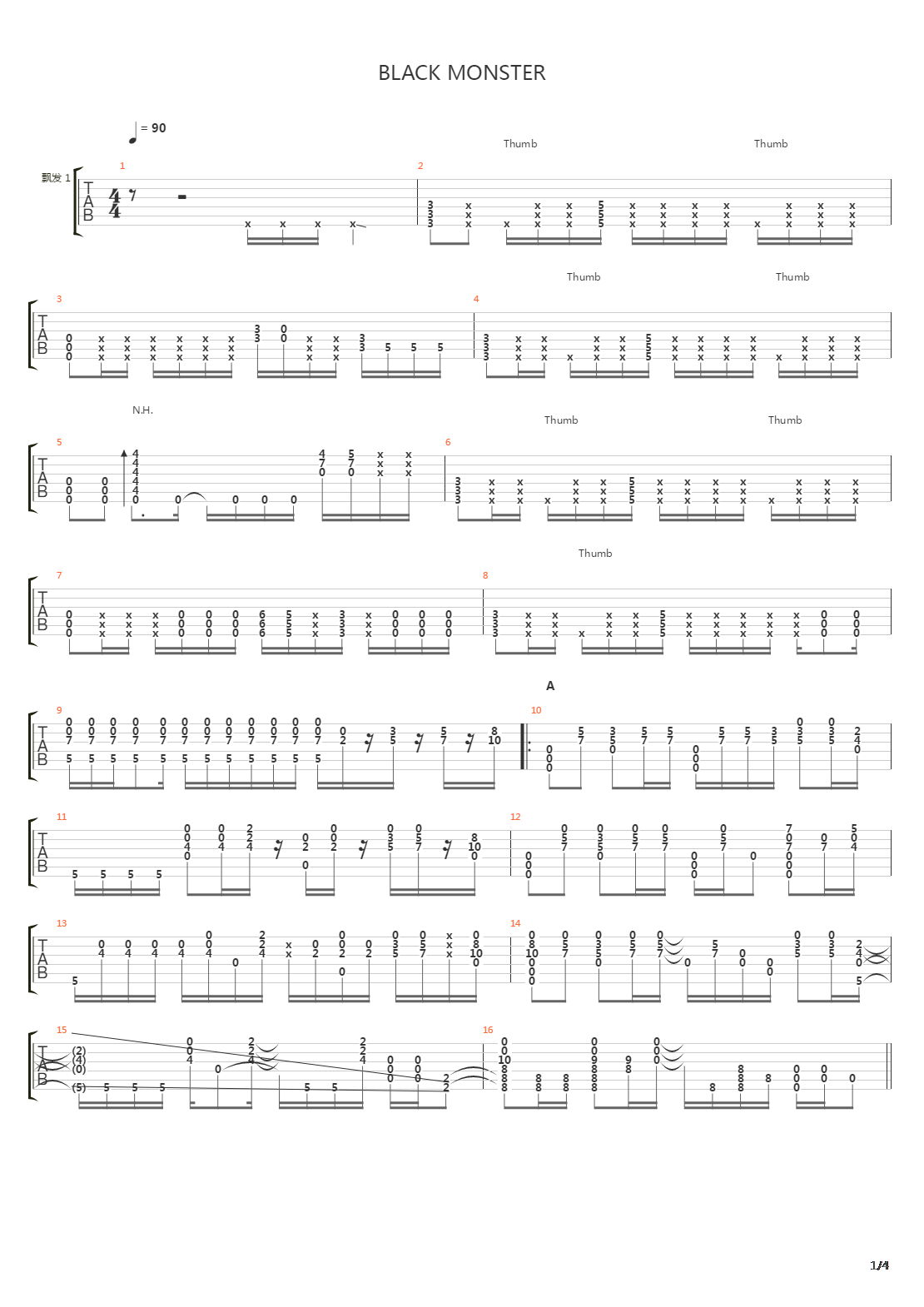 Black Monster吉他谱