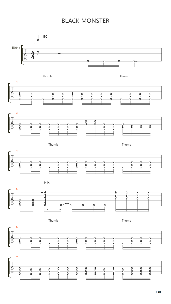 Black Monster吉他谱