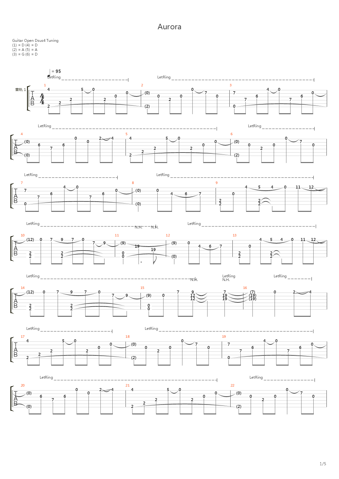 Aurora吉他谱