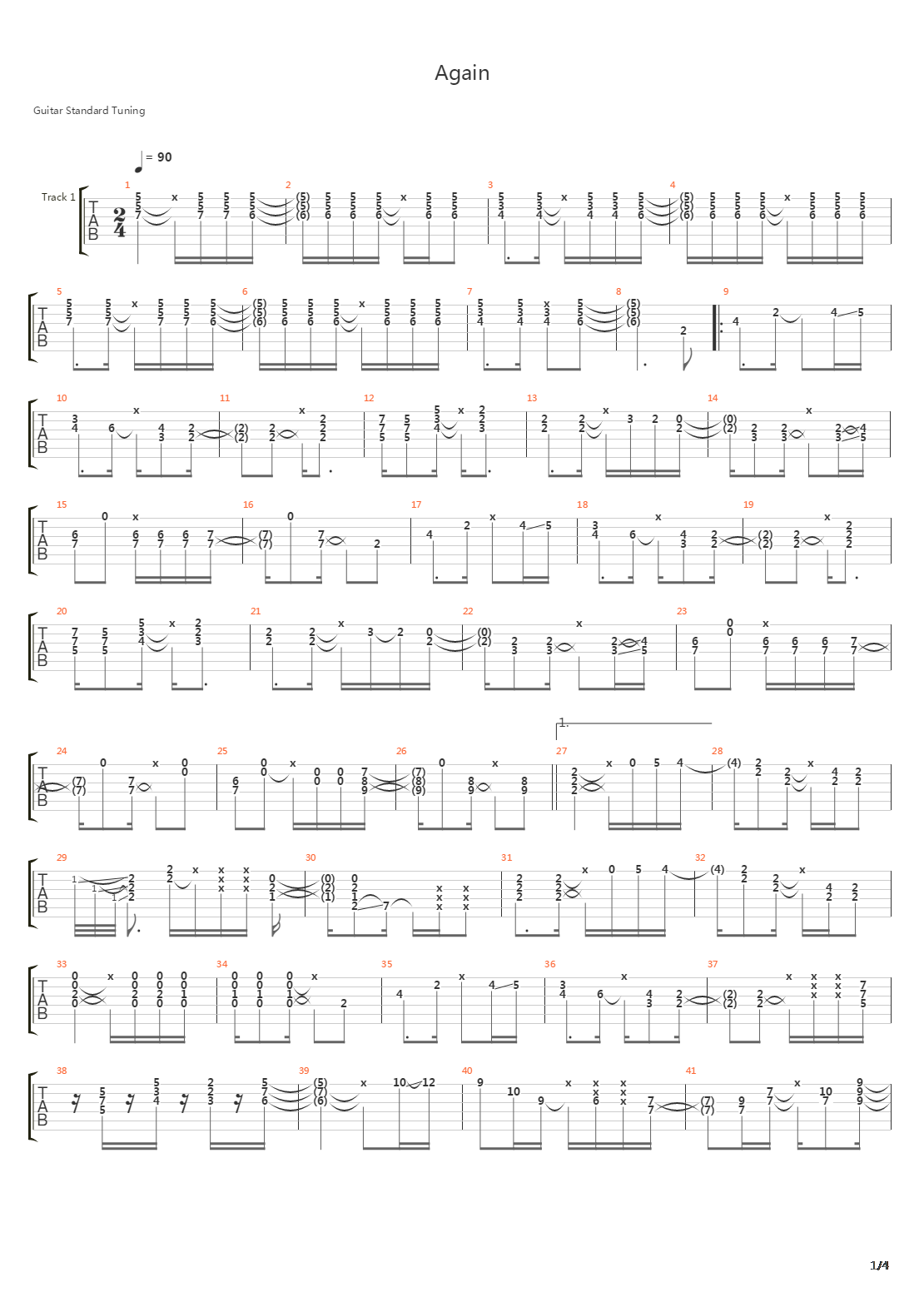 Again吉他谱