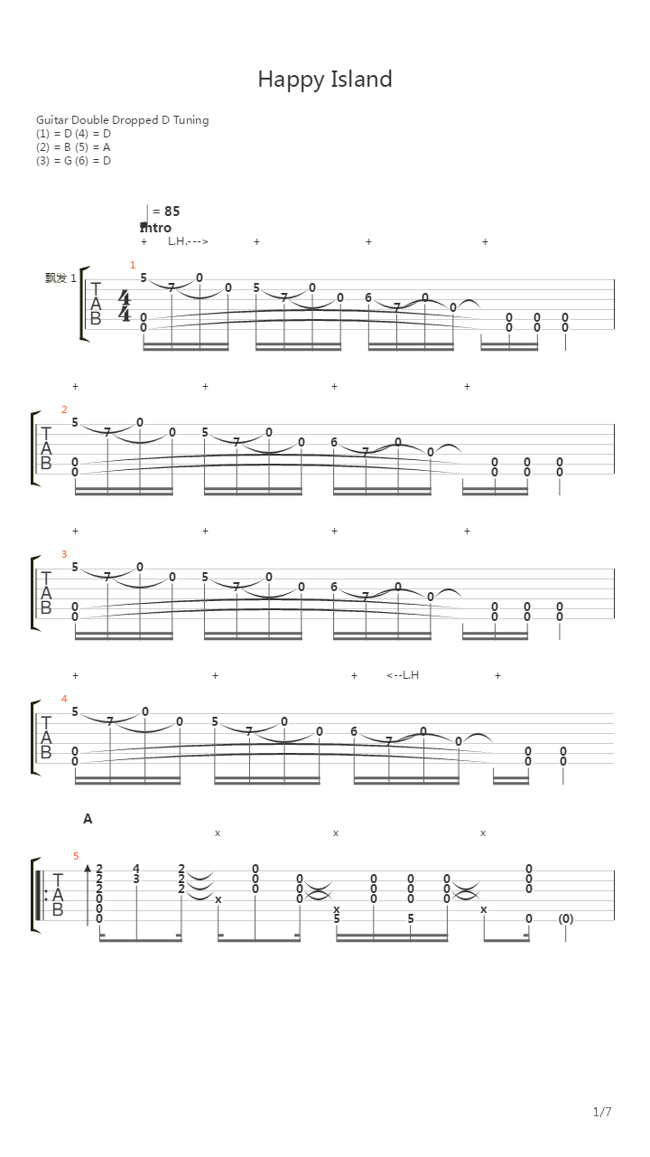 Happy Island吉他谱