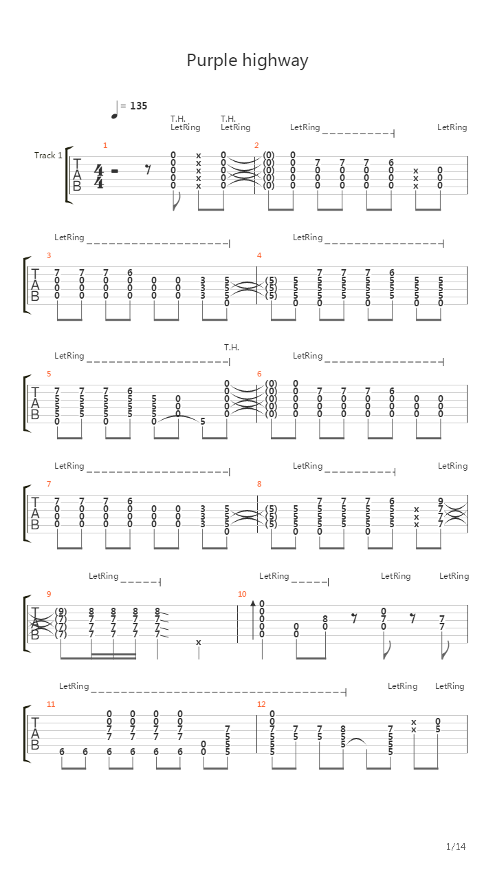 Purple Highway吉他谱