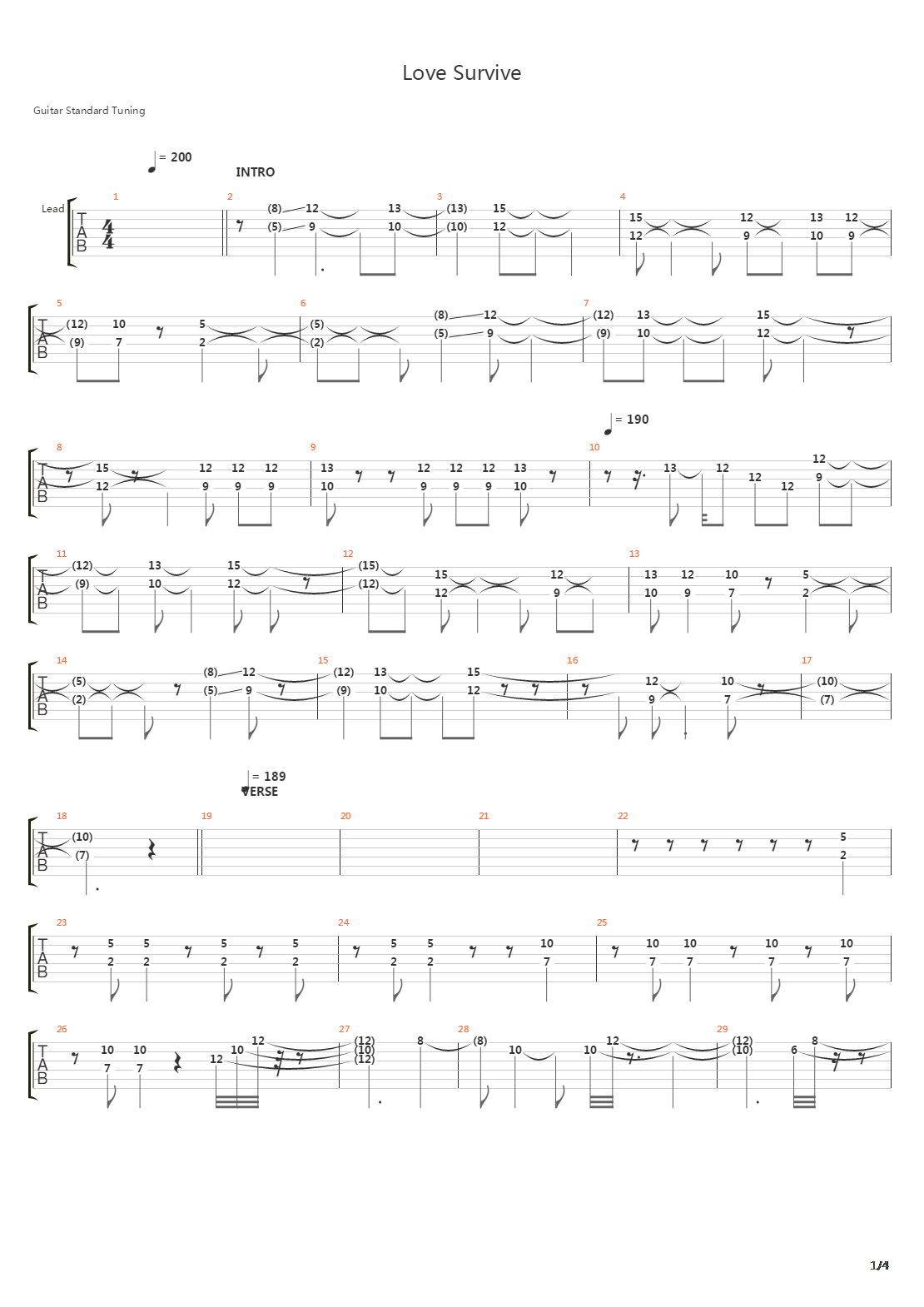 Love Survive吉他谱